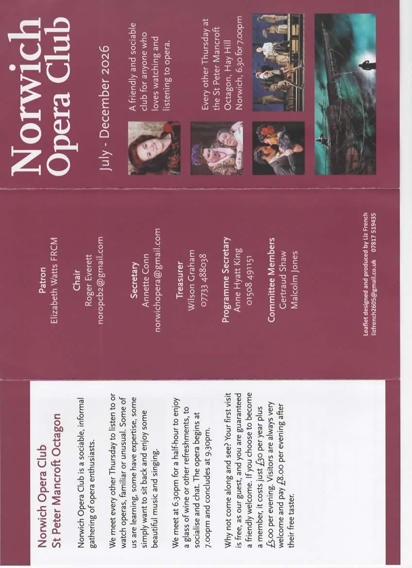 Norwich Opera Club Programme page 1